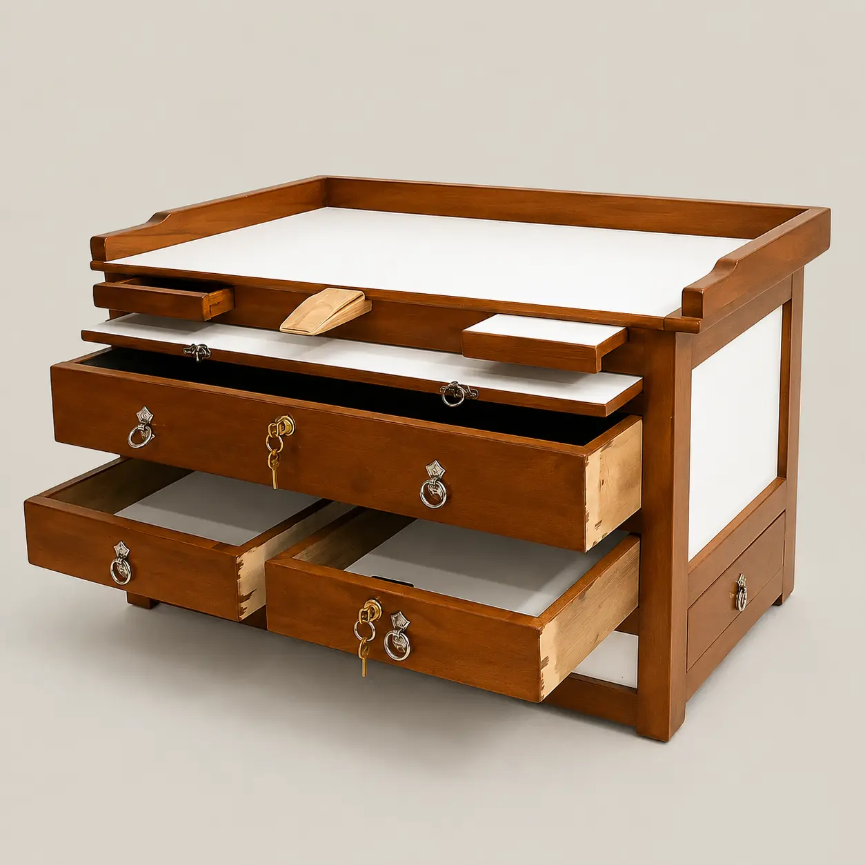 5 Drawer (3 Front + 1 Left Bottom + 1 Right Bottom) with Top Plate — image 2