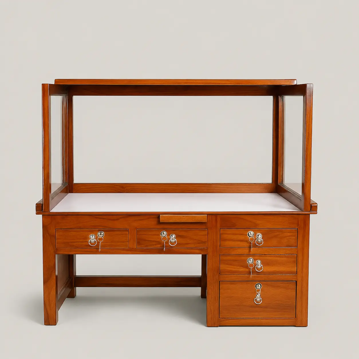 5 Drawer + Top Glass Display Cabinet — image 1