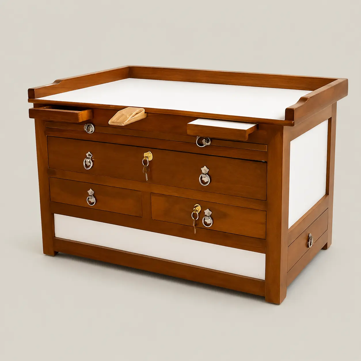 5 Drawer (3 Front + 1 Left Bottom + 1 Right Bottom) with Top Plate — image 1